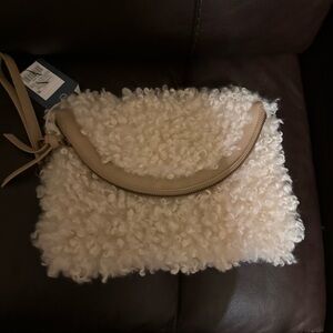 Universal Thread Shearling Wristlet with Tan Accent